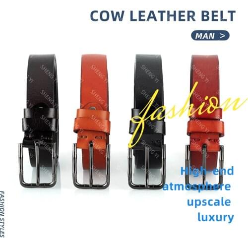 High Quality Genuine Real Leather Dress Strap Belt for Jeanscow genuine leather luxury strap male belts new fashion classice
