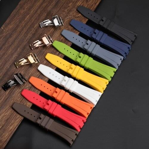 Luxury Brand Silicone Rubber Watchband For Audemars For Piguet Strap26MM 28mm Watch AP Band Mens Bracelet butterfly buckle