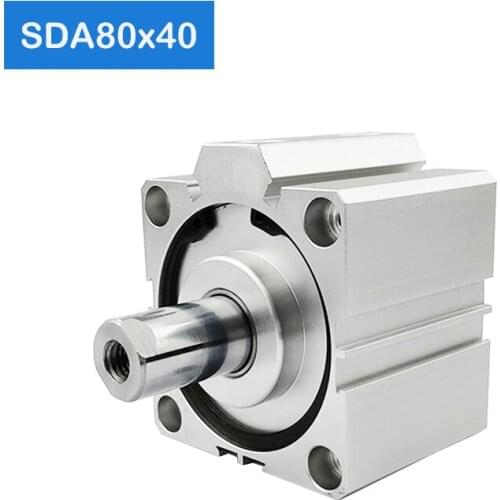 SDA80*40 Free shipping 80mm Bore 40mm Stroke Compact Air Cylinders SDA80X40 Dual Action Air Pneumatic Cylinder