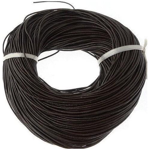 Mixed Black Coffee brown 1 5mm real wax Round COW Genuine Leather Cord yy546 Bracelet Necklace Cord DIY for jewelry making