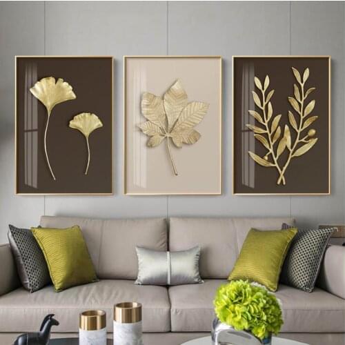 Can Be Customized Jinbo Plant Modern Minimalist Decorative Painting Wholesale Sofa Background Wall Restaurant Mural Light Luxur