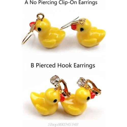 Super Cute Mini Yellow Duck Drop Dangle Earrings Fashion Jewelry Au06 20 Dropship