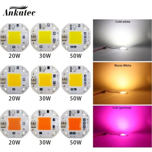 No welding LED COB CHIP 20W 30W 50W AC110V 220V Full Spectrum Plant growth cold white warm white light emitting diode LED matrix
