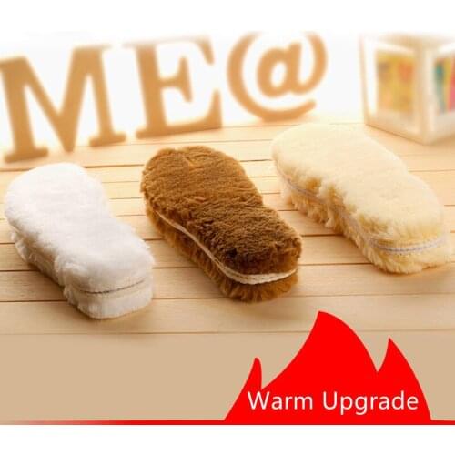Anti-cold Thickened Winter Warm Wool Felt Insoles Cashmere Thermal Snow Boots Shoes Pads Super Cozy Sheepskin Heated Shoe Insole