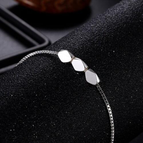 Special offer New 925 sterling Silver geometry Hexagon box Chain Bracelets for Women Fashion Wedding Party Gift fine Jewelry