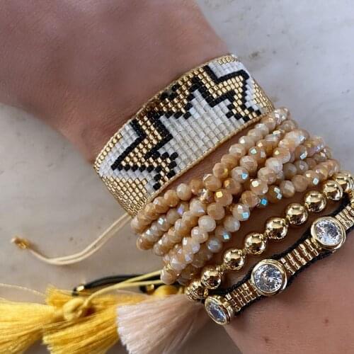 Go2hobo Miyuki Bracelets for Women Jewellery Handmade Woven Crystal Beaded Bracelet Set Designer Jewelry