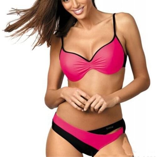 Ladies Triangle Bikini Split 2-Piece Set Beach With Steel Bracket With Chest Pad Swimsuit Swimsuit