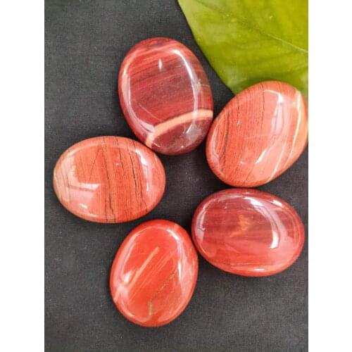 1 set 5 30x42mmt Natural mineral stone quartz body red jasper plam stone