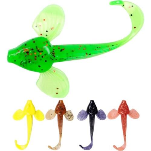 1pc Soft PVC Fishing Lure Seawater Wing Fishing Bait Flying Fish Lure Boat Trolling Tuna Mackerel Soft Baits Fishing Accessories