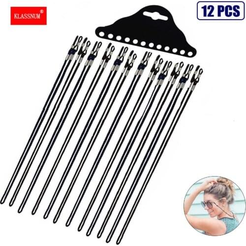12 PCs Black Glasses Strap Chain Nylon Eyeglasses Rope For Outdoor Sports Neck Cord for Lanyards Reading Spectacles Sunglasses