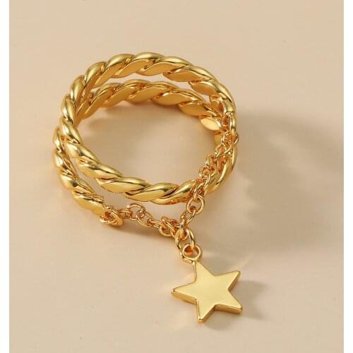 18KGP Fashion Adjustable Size Ring For Women Pendant Ring