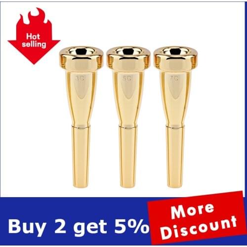 3C 5C 7C Gold Plated Metal Durable Trumpet Mouthpiece Bullet Shape for Yamaha Bach Conn and King Trumpets Accessories