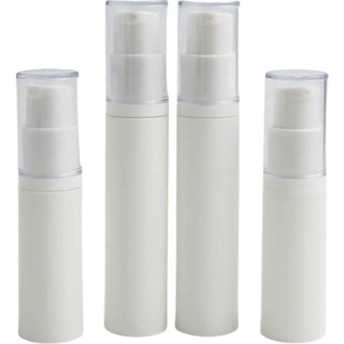 500 x 5cc 10cc Empty Portable Cosmetic Airless Pump Lotion Bottle 10ml Refillable Beauty Container with clear pump clear cap