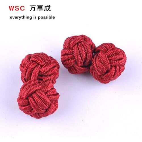800pcs/lot 400pairs Chinese Silk knot cufflinks DIY hand-woven Chinese silk Knitting Cufflinks Cuff 16 colors High Quality