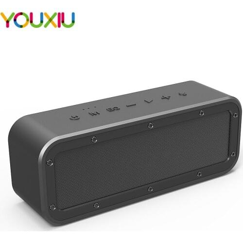YOUXIU Bluetooth Speaker Subwoofer 40W Super Bass IPX7 Waterproof Portable Stereo TWS Wireless Column Speaker Voice Assistant