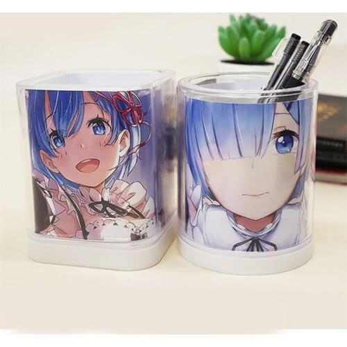 1pcs Anime Re:Life in A Different World from Zero Cartoon Ram Rem Pen Case Holder Stationery Cosplay Prop Decor for Boy Girl