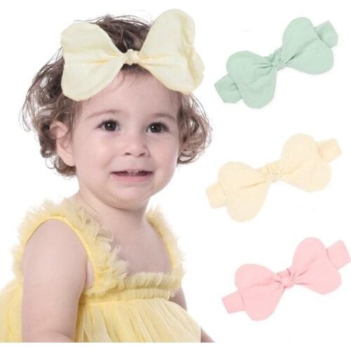 Baby Headband Pure Color Bow Hair Accessories High Elasticity Cotton for Baby Girls Newborn Kids Fashion Soft Headband