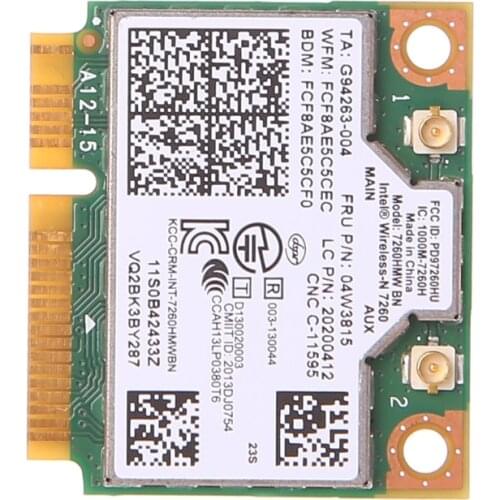 For IBM Lenovo Thinkpad Wireless N Card Fru 04W3815 Intel 7260HMW-BN 20200412