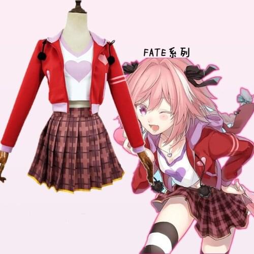 Fate/Apocrypha Cosplay Costume FGO Astolfo coat lolita Daydress school uniform
