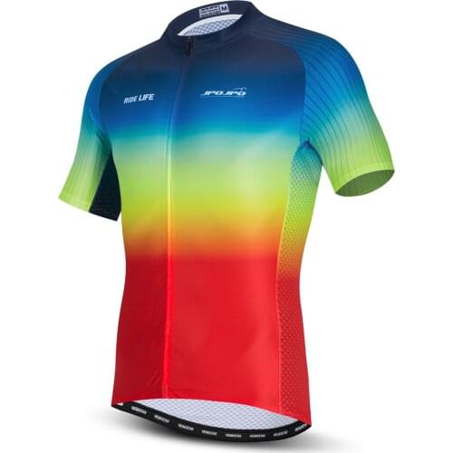 Cycling Jerseys Men Lycra Short Sleeve High Breathable Cycling Clothes mtb Bicycle Shirts Back Reflective Strips With 4 Pockets