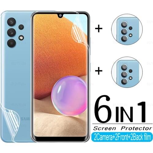 6in1 Hydrogel Film For Samsung A32 A 32 HD Film Samsun A32 A52 A42 A72 4G 5G A21S A21 A12 Camera Lens Protective Film Not Glass