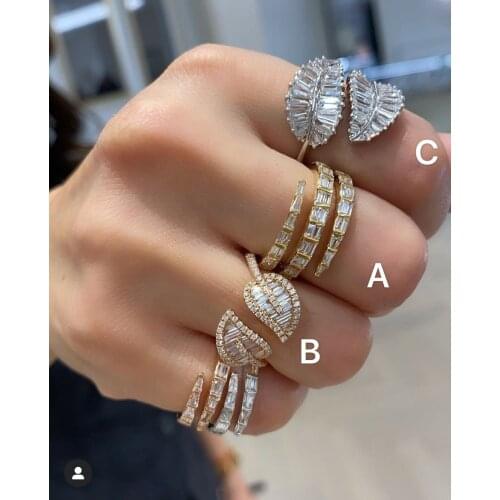 Jankelly NEW LUXUYR 3 Rows BIG Statement Rings for Women Cubic Zircon Finger Rings Beads Charm Ring Bohemian Beach Jewelry Gift