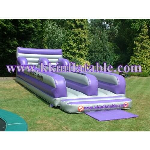 Commercial purple inflatable bungee run outdoor playground equipment
