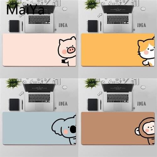 Maiya Top Quality Cute Pig Monkey Cat Koala Unique Desktop Pad Game Mousepad Free Shipping Large Mouse Pad Keyboards Mat