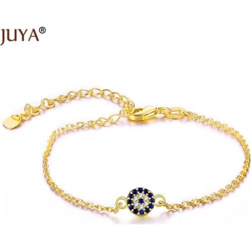 Small Evil Eye Bracelets for Women Girls Accessories Blue CZ Turkish Eye Gold Chain Bracelet Handmade Jewelry pulseras