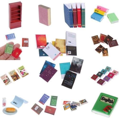 Multi Style 1/12 Dollhouse Miniature Mini Books Model Bookcase Bookshelf Furniture Accessories