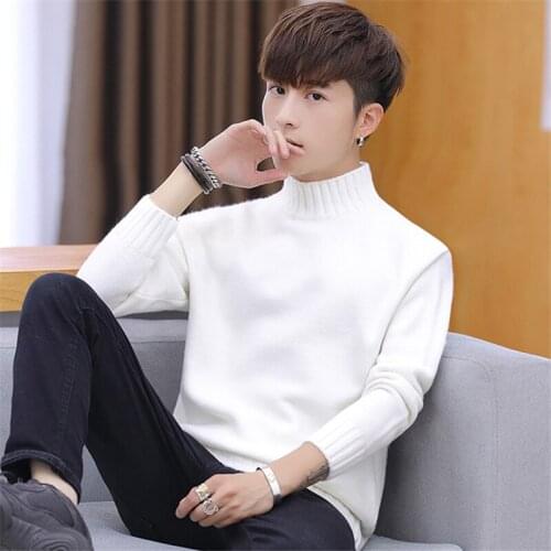 2020High collar knitting render unlined upper garment of qiu dong season and male thickening joker more popular color