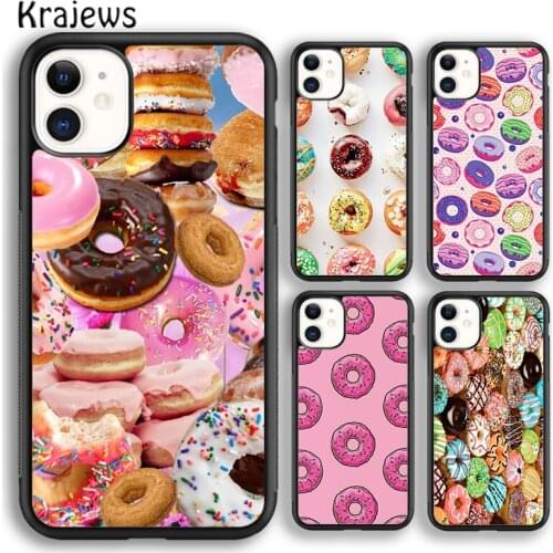Krajews Candy Creamy Pink Donut soft Phone Case Cover For iPhone 5s SE 2020 6s 7 8 plus X XS XR 11 12 mini pro max coque Shell