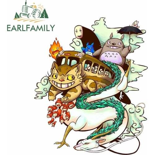 EARLFAMILY 13cm x 10.7cm For Spirited Away Car Stickers Fashion Decal Waterproof Occlusion Scratch Decals Decoration