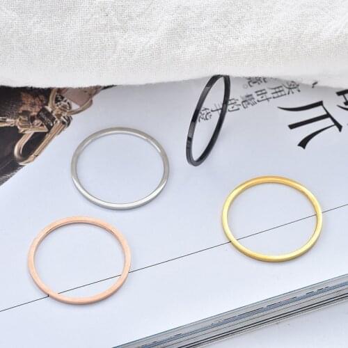 New Trendy Fine Minimalist Plain Ring Female Personality Stainless Steel Couple Rings Jewelry for Women Men Wholesale Bulk 1PCS