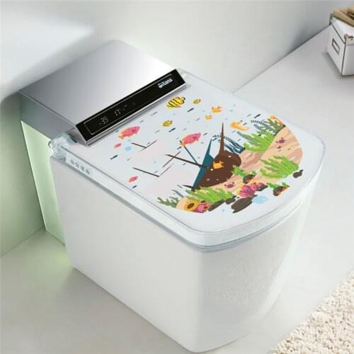 New colorful underwater toilet wall stickers bathroom window home decor mural art cartoon animals wall decals PVC