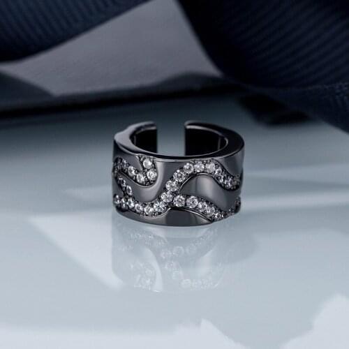 Simple Black Punk Zircon Clip Earrings For Women U Shape Huggies Ear Buckles Earring Jewelry Gift Zk45