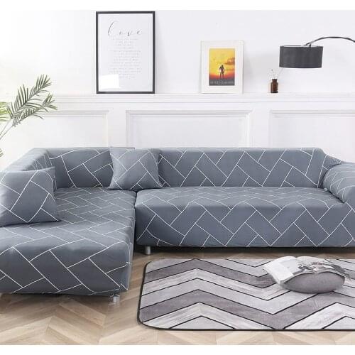 Simple Style Stretchable Elastic Sofa Cover 4 Seater Corner Couch Slipcover Sectional Sofa Slipcovers Protector Slipcover Sofa
