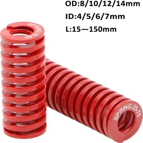 2Pcs Red medium press compression spring Spiral Stamping Compression Die Spring Helical OD 20mm ID 10mm Length 20-60mm