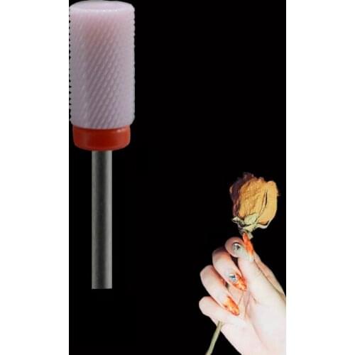 Pink Ceramic Nail Drill Bit - Large Barrel Bit F