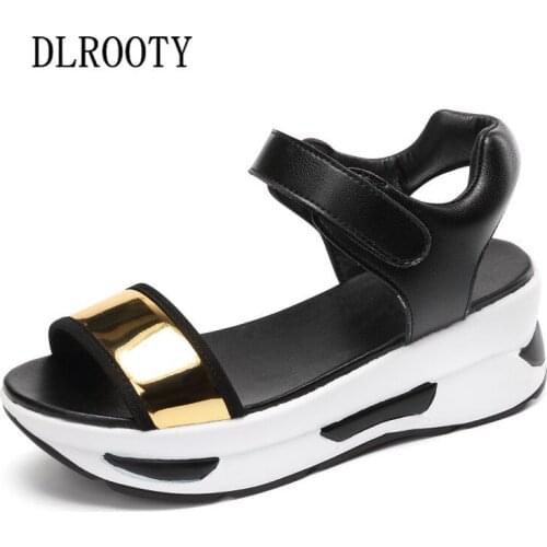 Women Sandals Flips Flops 2018 Summer Shoes Woman Wedges Fashion Hook & Loop Comfortable Casual Platform Female Slides