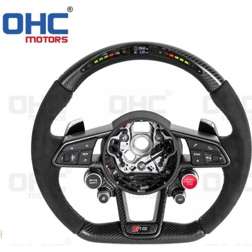 LED Carbon Fiber Steering Wheel Compatible with Audi Series OHC MOTORS