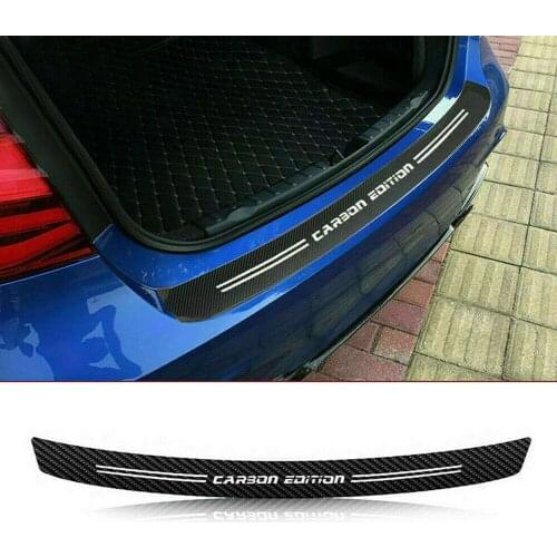 Universal Car 4D Carbon Fiber Sticker Rear Trunk Bumper Guard Accessories Decal Sticker Moulding Trim For Bmw Golf Jeep Vw