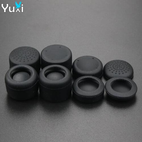 YuXi 8-in-1 Heightened Soft Silicone Anti-Slip Analog Grip Stick Cap Cover Case Skin for Sony Play Station 4 PS 4 PS4 Accessory