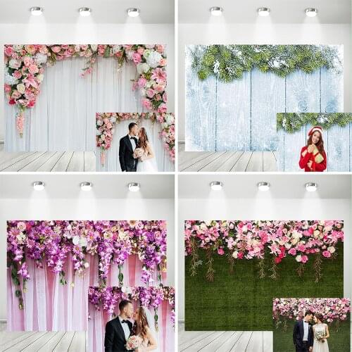 Wedding Photocall Flower Marriage Newborn Baby Birthday Backdrop Custom Photography Background Photo Studio Vinyl Photophone