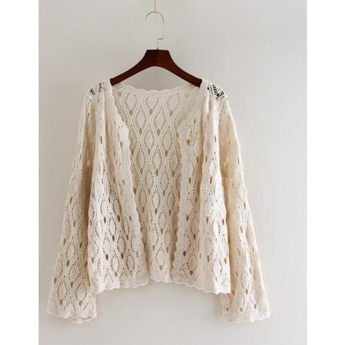 Knitted Hollow Cardigan WomenS 2020 Spring Summer Wear Thin Tops Lace Sunscreen Shirts Air-Conditioned Shirts All-Match Shawls