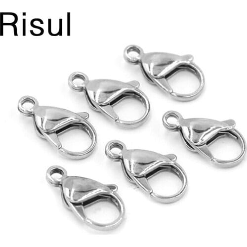 100% Stainless Steel Lobster Clasp Hook Gold Color/Silver Color DIY Jewelry Bracelets & Necklaces Jewelry Finding 100pcs