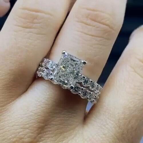 CAOSHI Dazzling Zirconia Women Rings for Wedding Sliver Color Engagement Accessories Aesthetic Jewelry Top-quality Finger Ring