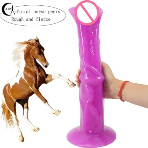 Animal Type Medium Horse Anal Plug Dildo Huge Sex Toy For Fetish Massage Masturbation Suction Cup No Vibration Adult Hot Product