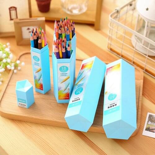 1pcs Deli 6534 color pencil drawing five angle pen sketch color fill bottled graffiti is not easy to break the 48 color