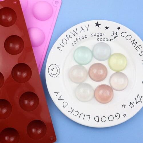 15 Small Semicircle Silicone Cake Mold, Chocolate Mold, Ice Tray Mold, High Temperature Resistant Material, Diy Silicone Mold